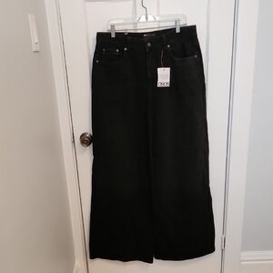 ASOS Wide Leg Flare Jeans in Black